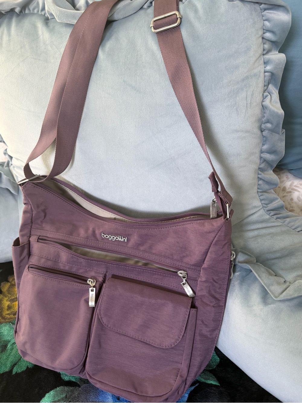 Baggallini Plum Purple Crossbody Organizer Bag